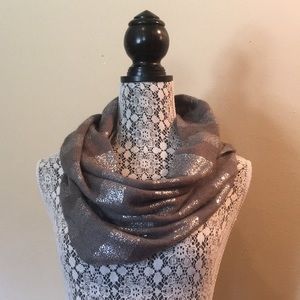 Express Silver and Grey Knit Infinity Scarf